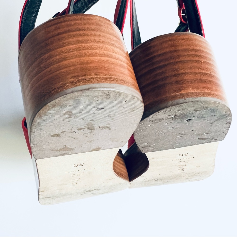 Tibi Janie Satin Flatform Sandal Red Satin Size 8 - Picture 9 of 16